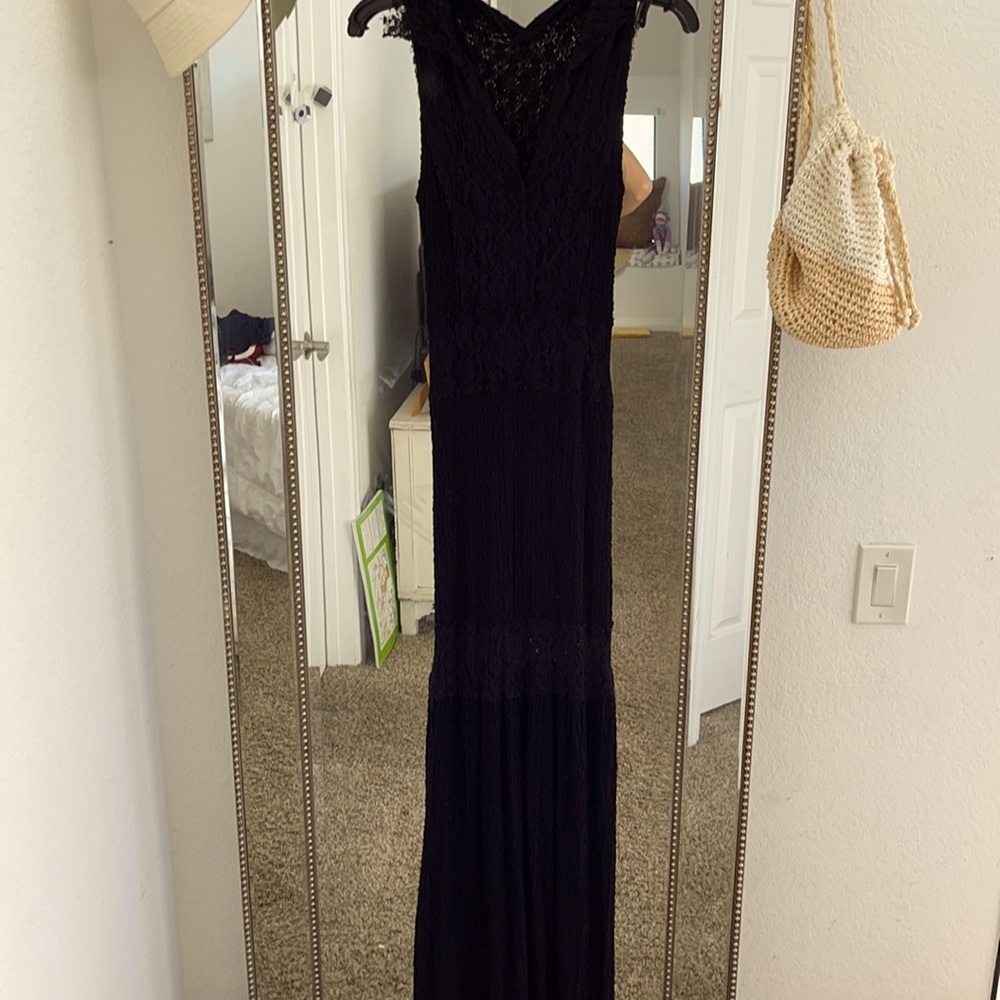 A beautiful Black long lacy dress